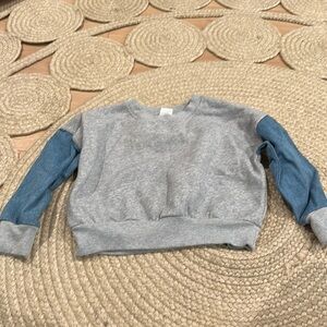 STEM girls denim / gray sweater minimal 4